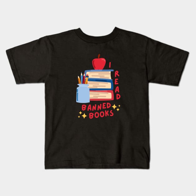 I read banned books Kids T-Shirt by applebubble
